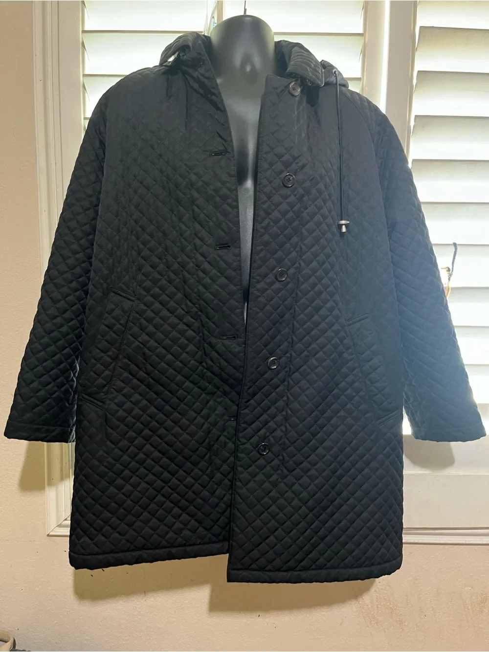 Burberry Black Quilted Hooded Trench Coat with Signature
Check Lining - Picture 6 of 15